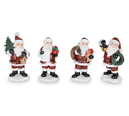 photo of HAND PAINTED RESIN SANTA FIGURINE SET