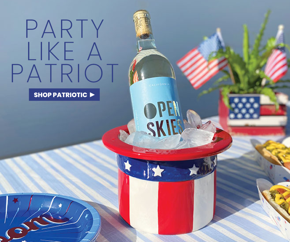 Patriotic Ceramic Bucket for the Fourth of July on tablet